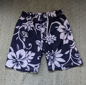 Old Navy Hibiscus Swim Trunks in Navy